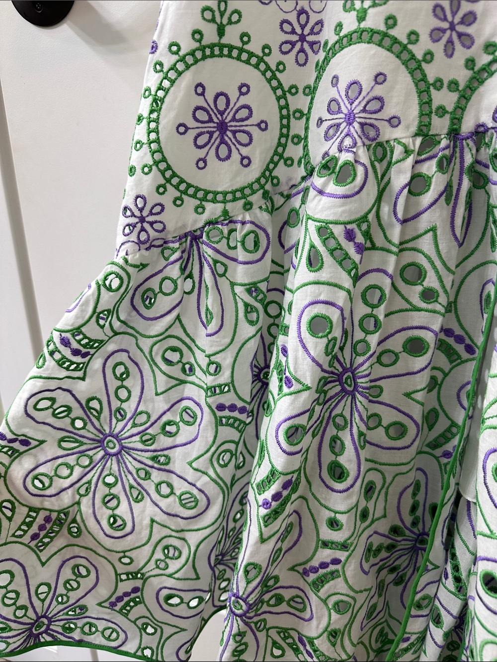 Charo Ruiz Ibiza Eyelet Purple and Green Dress Size-XS - Picture 4 of 8